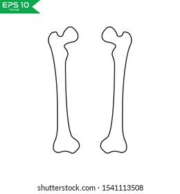 Femur bone outline logo is a simple logo or icon that compatible for any company or various need.