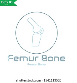 Femur bone outline logo is a simple logo or icon that compatible for any company or various need.