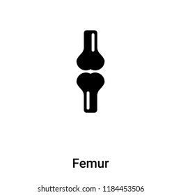 Femur icon vector isolated on white background, logo concept of Femur sign on transparent background, filled black symbol