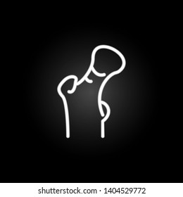 Femur, organ neon icon. Elements of human organ set. Simple icon for websites, web design, mobile app, info graphics