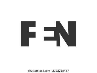 FEN Logo Design. Anfangsbuchstabe F E N fett Schriftstil für Tech-Startups, Beratung, Corporate Branding. Name des kreativen Unternehmens, Schlagzeilen, Typografie, trendige Logoart. Vektorgrafik.
