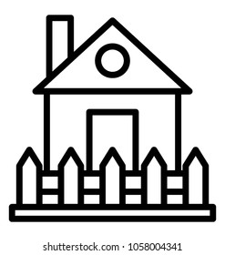 A fence around the hut concept of country home