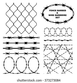 Fence barbed and wire barbwire set