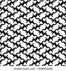 Fence, or barbed wire mesh. Decorative graphics in black and white.