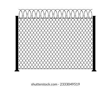 Fence barbed wire metal chain link. Mesh steel net texture fence cage grid wall