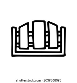 fence black line vector doodle simple icon