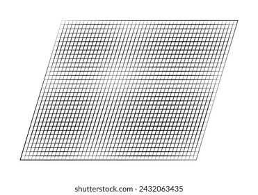 Fence of black lines on a white background.