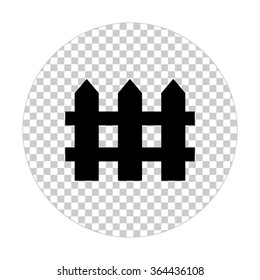 Fence -  black vector icon