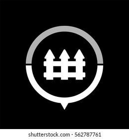 Fence  - black vector icon