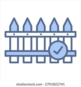 Fence Blue Icon Vector Illustration