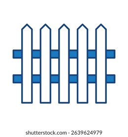 Fence Blue Line Editable Stroke Icon. Real Estate, Building, House, Home, Property Vector Illustration