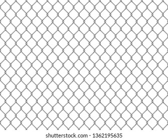 Fence chain seamless. Metallic wire link mesh metal seamless pattern prison barrier secured property barbed wall steels realistic construction