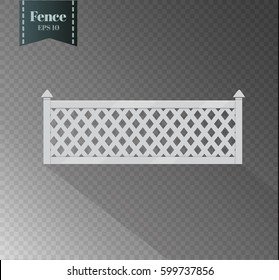 Fence with columns.wooden lattice, gates and fences for the yard. 3D style. in the light and brown tones.vector illustration.