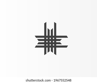 fence concept logo design icon