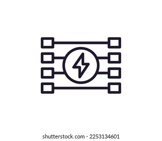 Fence concept. Modern outline high quality illustration for banners, flyers and web sites. Editable stroke in trendy flat style. Line icon of fence 