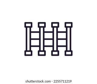 Fence concept. Modern outline high quality illustration for banners, flyers and web sites. Editable stroke in trendy flat style. Line icon of fence 