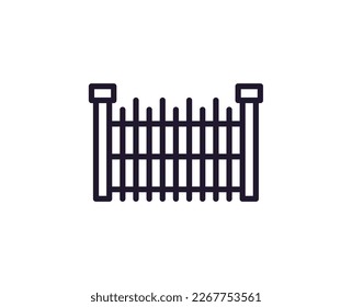 Concepto de cerca. Ilustración moderna de gran calidad para banners, volantes y sitios web. Actrazo editable en estilo plano de moda. Icono de línea de la valla 