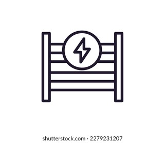 Fence concept. Modern outline high quality illustration for banners, flyers and web sites. Editable stroke in trendy flat style. Line icon of fence 