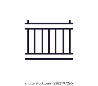 Fence concept. Modern outline high quality illustration for banners, flyers and web sites. Editable stroke in trendy flat style. Line icon of fence 