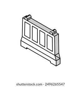 fence concrete isometric icon vector. fence concrete sign. isolated symbol illustration