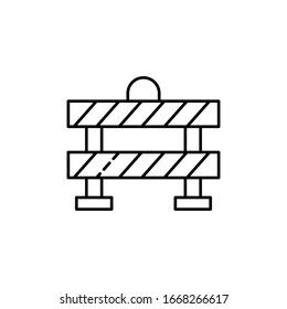 Alambrada, construcción, icono de barricada. Línea simple, esquema vectorial elementos de seguridad en el trabajo para ui y ux, sitio web o aplicación móvil