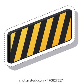 fence construction sign isometric icon vector illustration design