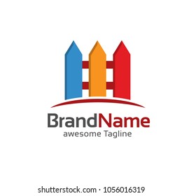 fence creative symbol concept, Home and garden decoration logo