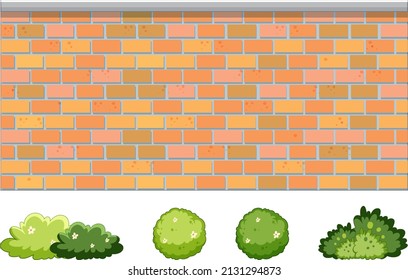 Fence design and pant on white background illustration