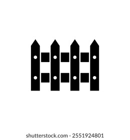 Icono de Vector lleno de la cerca, icono plano de la cerca de madera en el fondo blanco..eps