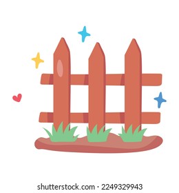 Fence flat sticker is ready for digital use 