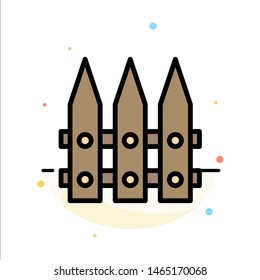 Fence, Garden, Gardening, Spring Abstract Flat Color Icon Template. Vector Icon Template background