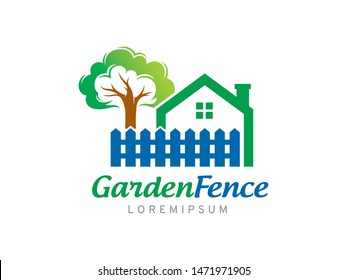 Fence or garden logo symbol or icon template