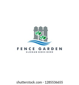 Fence garden logo template vector illustration