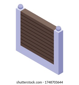 Fence gate icon. Isometric of fence gate vector icon for web design isolated on white background