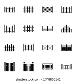 Fence, gate icon set. Simple picket solid icon sign concept. vector illustration. 