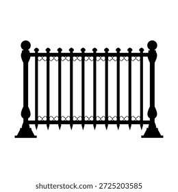 Fence and Gate Illustration Isolated on White Background