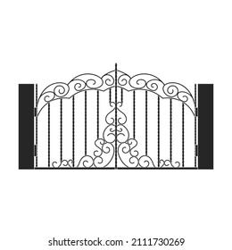 Fence gate vector icon.Black vector icon isolated on white background fence gate.