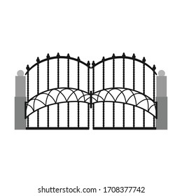 Fence gate vector icon.Cartoon vector icon isolated on white background fence gate.