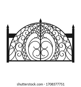 Icono vectorial de la puerta de cerco.Icono vectorial de caricatura aislado en la puerta de la valla de fondo blanca.