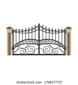 Fence gate vector icon.Cartoon vector icon isolated on white background fence gate.