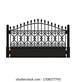 Fence gate vector icon.Cartoon vector icon isolated on white background fence gate.
