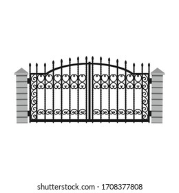 Fence gate vector icon.Cartoon vector icon isolated on white background fence gate.