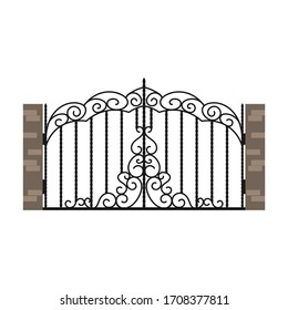 Fence gate vector icon.Cartoon vector icon isolated on white background fence gate.