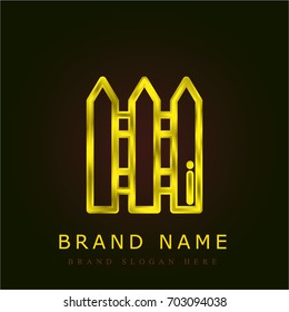 Fence golden metallic logo