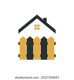 Fence Home Real Estate Logo Template Illustration Design