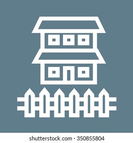 Fence, house, boundary icon vector image.Can also be used for housing. Suitable for mobile apps, web apps and print media.