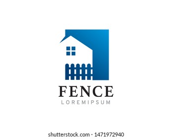 Fence or house logo symbol or icon template