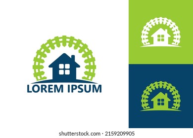 Vector de diseño de la plantilla del logotipo de la casa de la valla