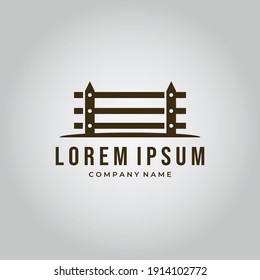 fence house logo vector illustration design graphic