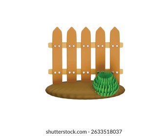 fence icon 3d illustration render